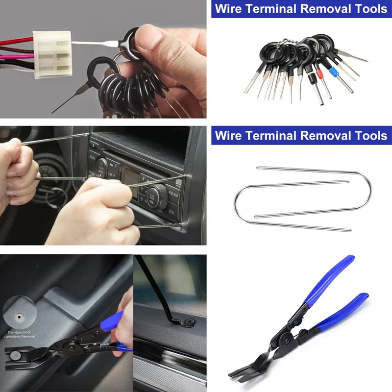 Car Panel Trim Removal Tool Kit — 5/11/41-Piece Pry Sets for Dash, Door & Audio Install (Blue/Red)