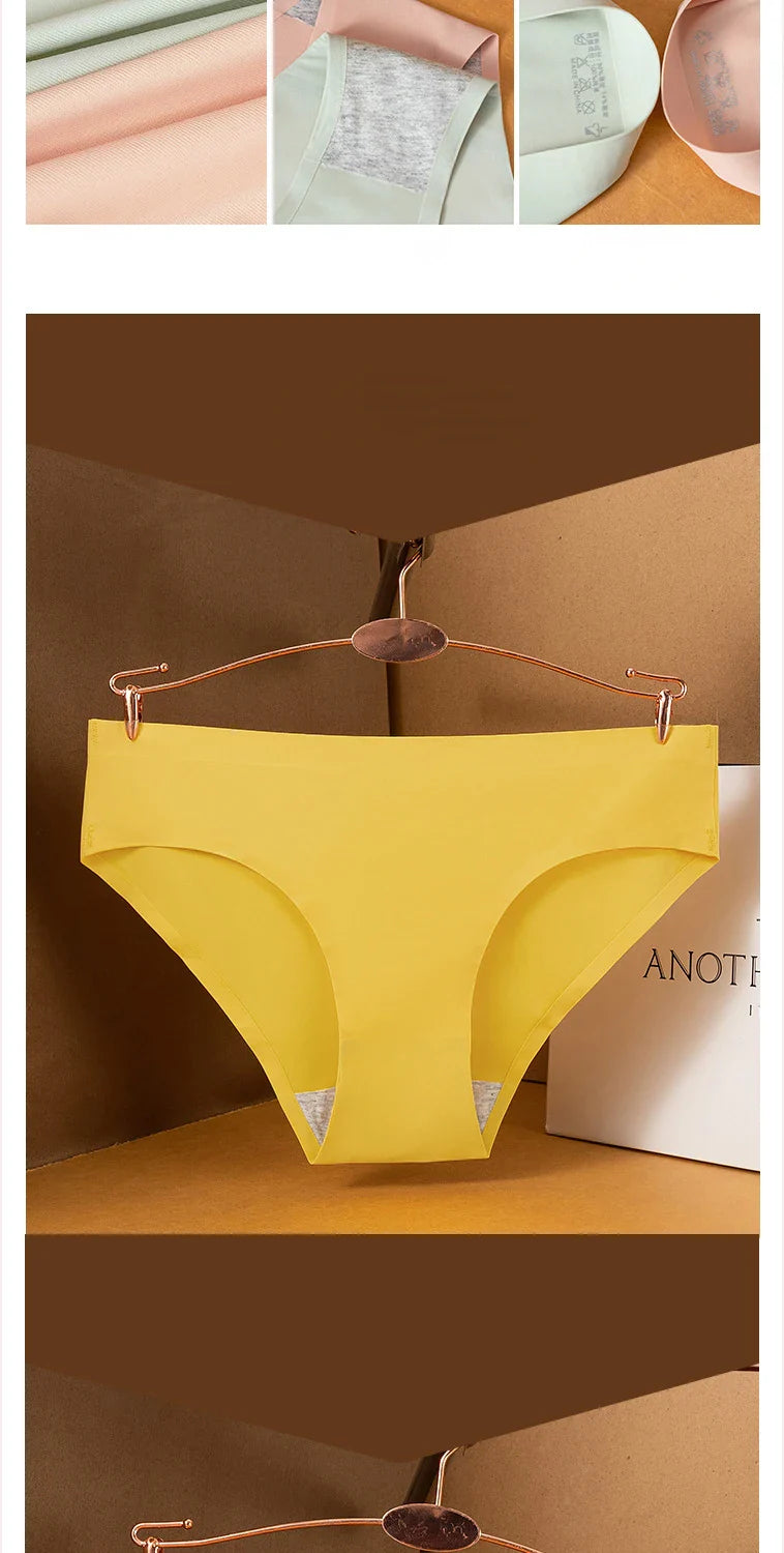 10PCS/Set Seamless women's Comfortable Underwear Silk Satin Breathable