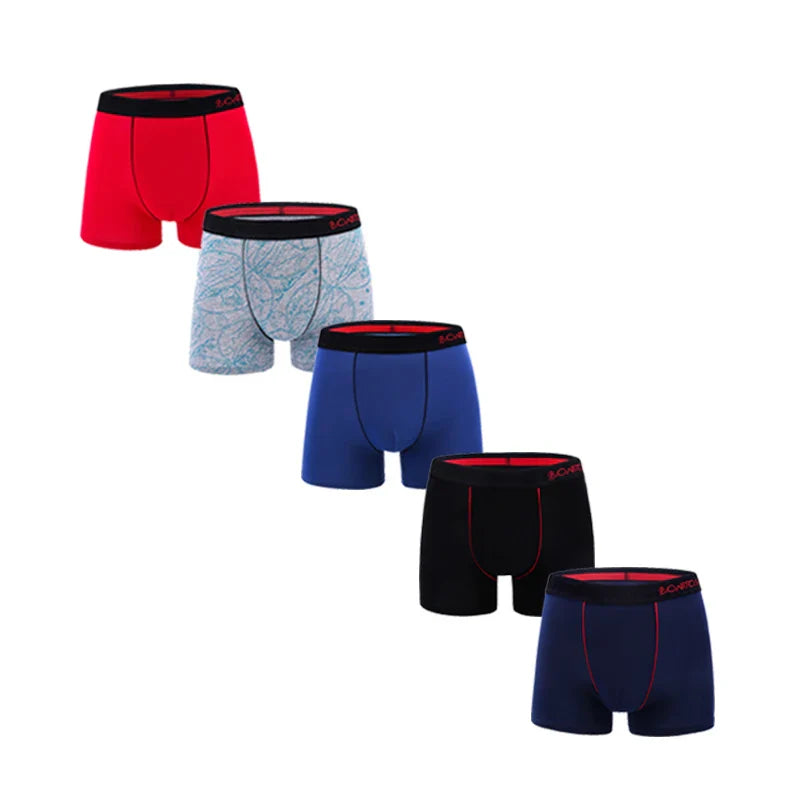 5Pcs Men's Cotton Underwear Short Boxers