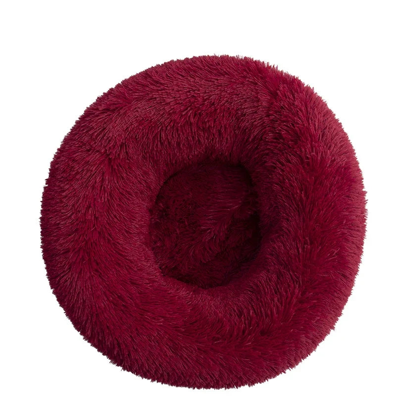 40-100cm Home Round Pet Bed for Large Dog Bed Super Soft Cat Bed Long Plush Dog House for Medium Dog House Winter Warm Sleeping