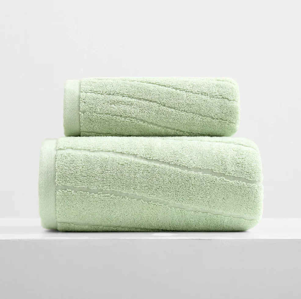 100% Cotton Towels 2 Pcs Set, Highly Absorbent Bath Towels Hand Face Towel & Bathroom Towel