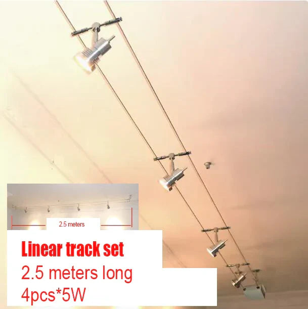 12V Steel Wire Track Spotlights for Commercial and Decorative Lighting