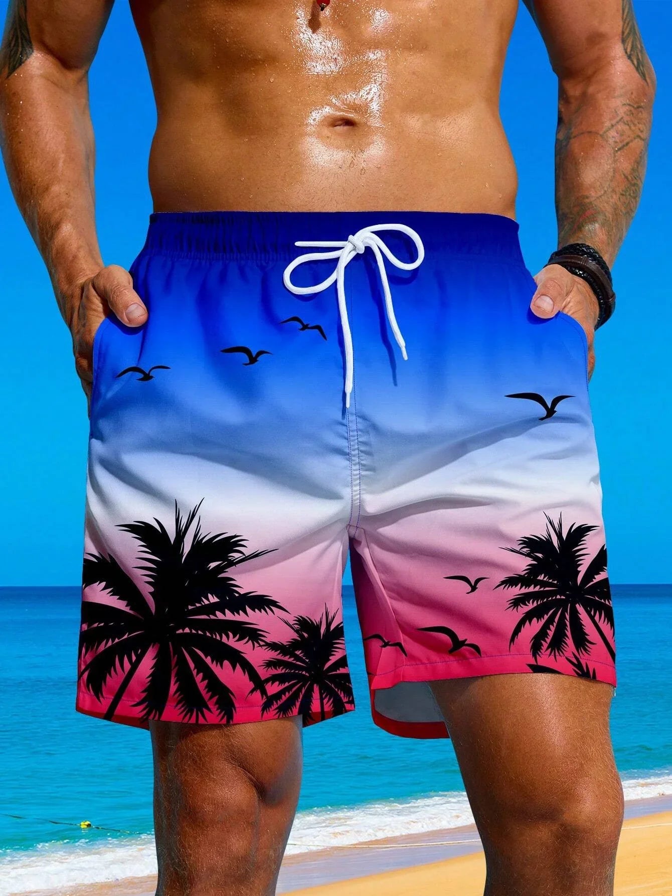 Breathable Swim Trunks with Pockets
