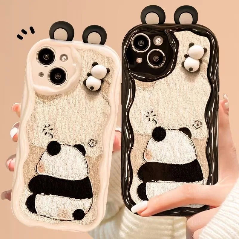 Cartoon Ear Wave TPU Soft Phone Back Case For iPhone 15 14 13 Mini 11 12 14 Pro Max X XS Max XR 7 8 Plus SE Capa