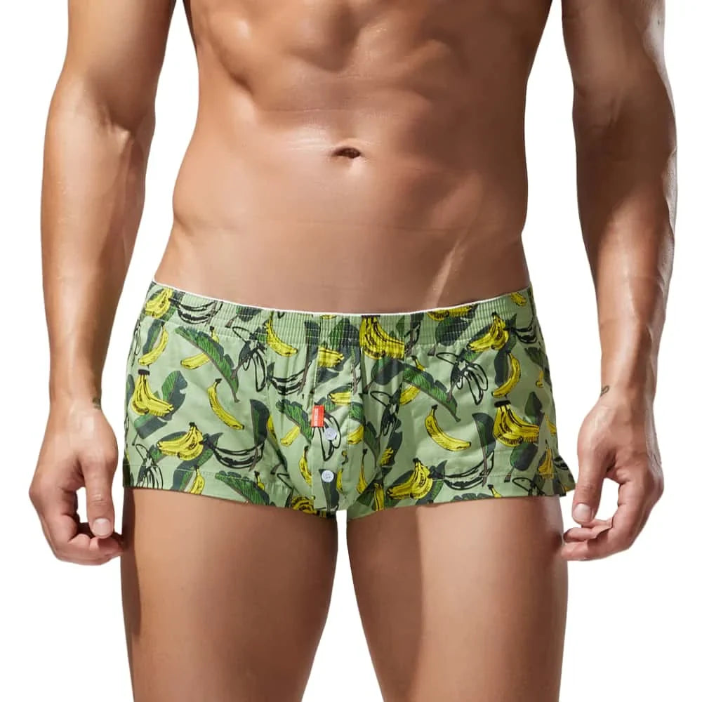 SEOBEAN New Men's 100% Cotton Boxer Shorts Men Underwear Boxers Loungewear Shorts High Quality Underpants Boxershorts