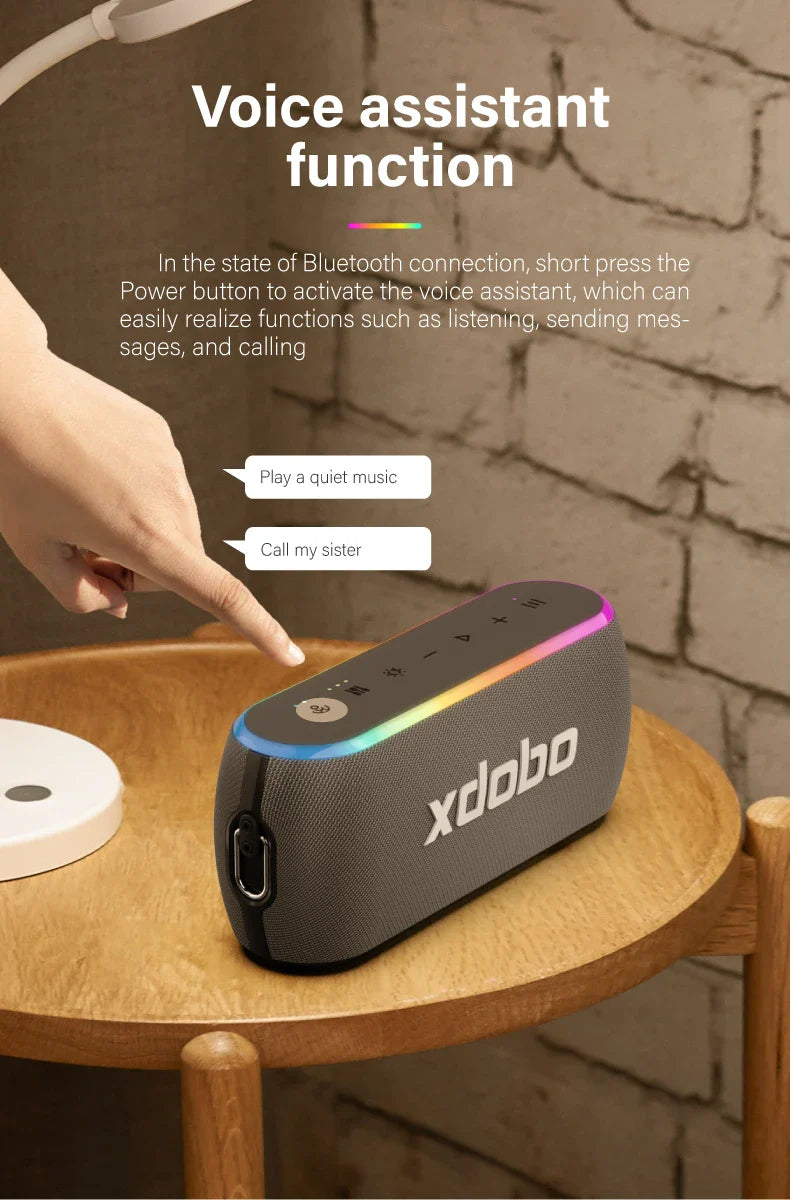 60W Bluetooth Wireless Speaker – Dual Bass, IPX7 Waterproof, 6600mAh Power Bank, Outdoor Loudspeaker for Smartphone & TV