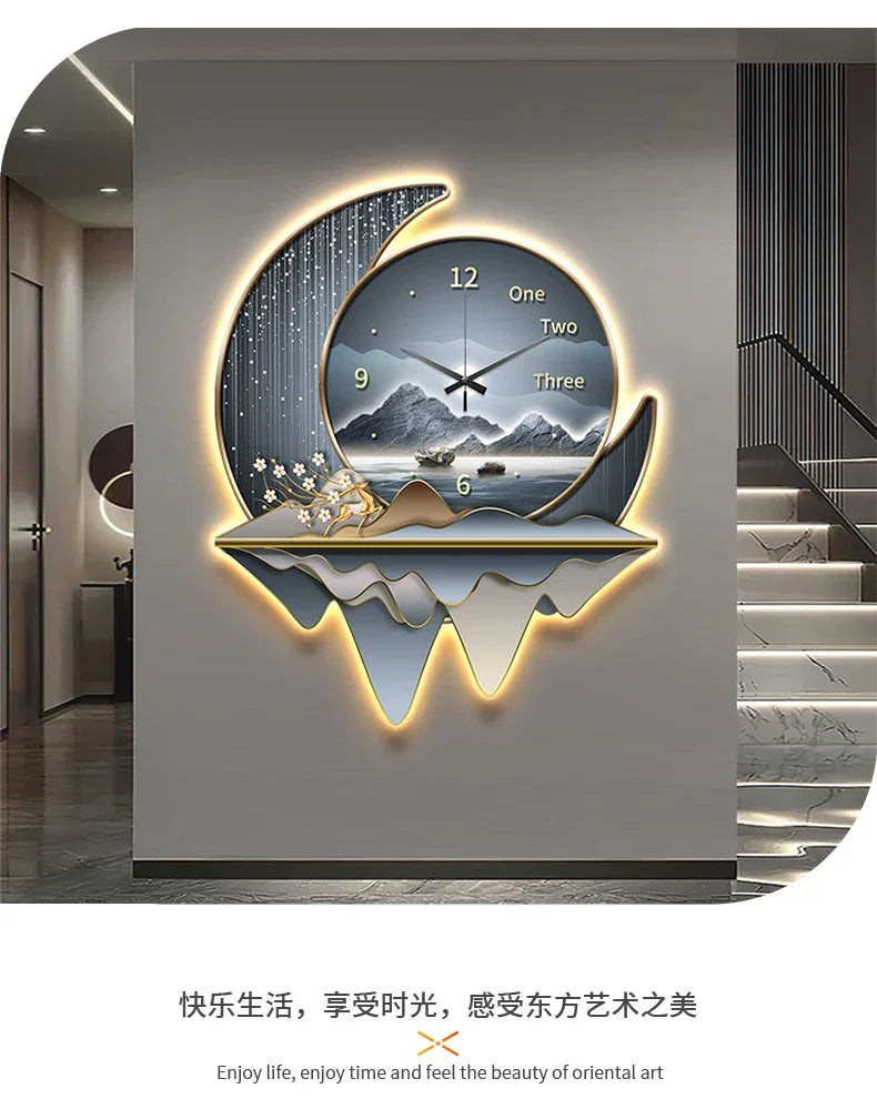 Dlight Decor Clock Wall Light with Luxury Crystal Glow