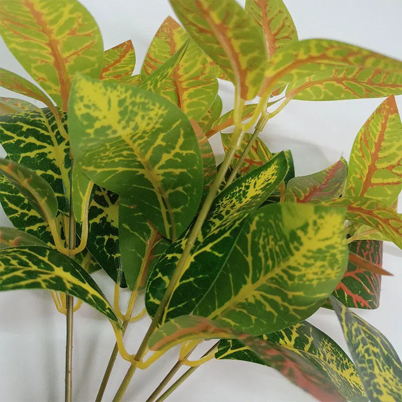 Dlight Decor 33cm Tropical Plant with Codiaeum and Scindapsus Leaves