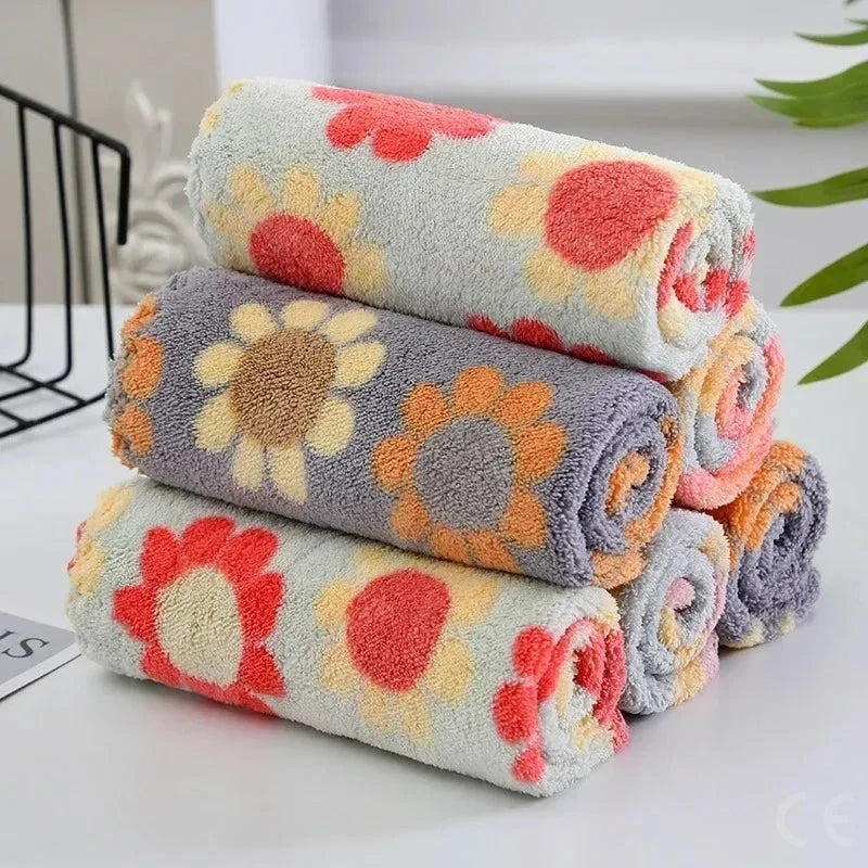 4PCS Cleaning Cloths – Soft Absorbent Coral Fleece Dish Towels