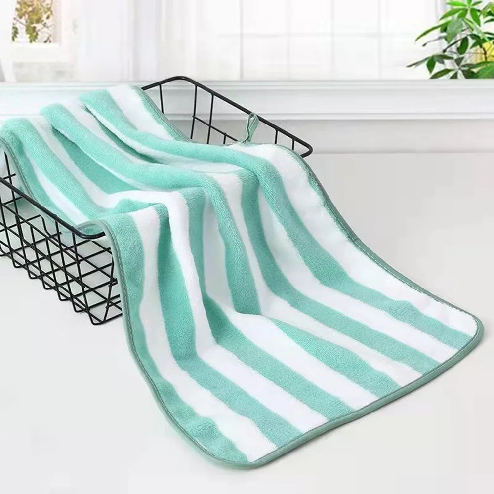 1PC Stripes Absorbent Microfiber Quick Drying Soft Bath Towel Set