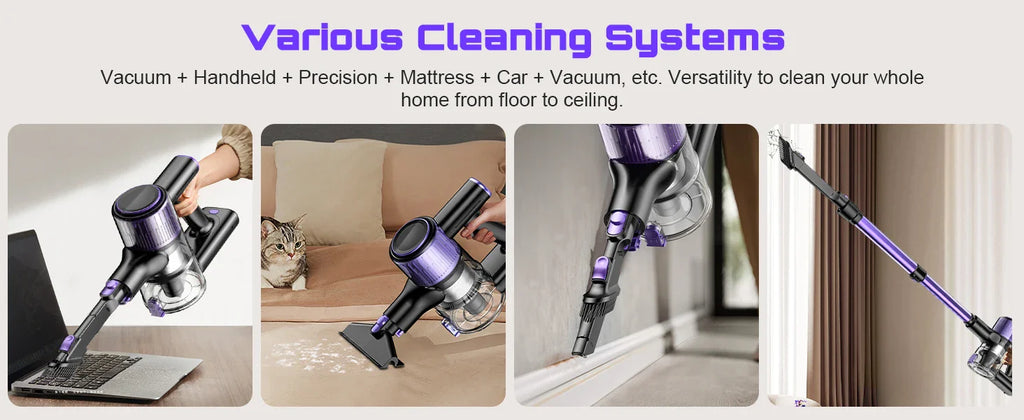 Cordless Handheld Vacuum Cleaner,55KPA,Touch Screen,Smart Dust Sensor,Auto Speed Control for Home Bed/Carpet/Pet Hair/Hard Floor