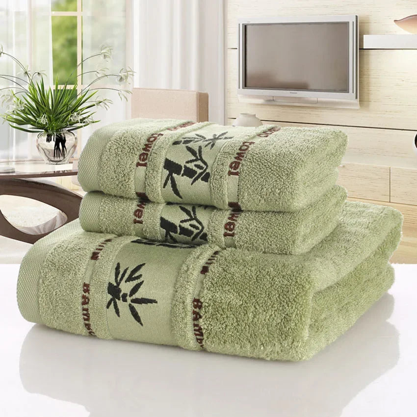 Luxury Bamboo Fiber Bathroom Towels Set