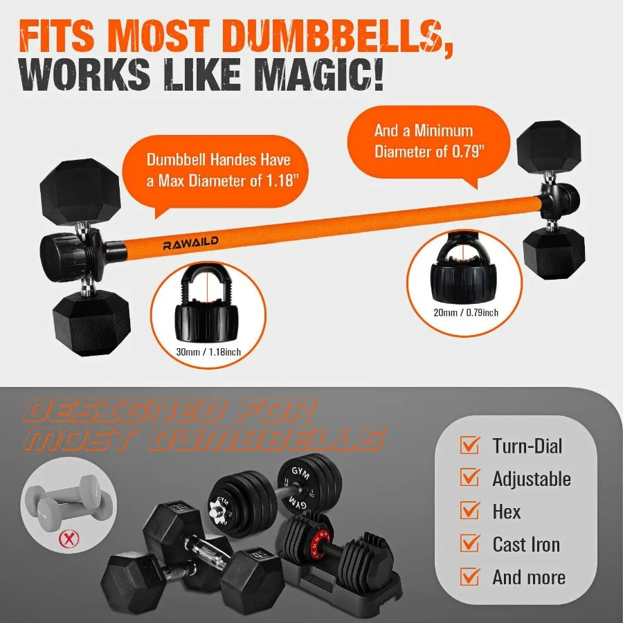 Dumbbell to Barbell Converter Weightlifting Bar