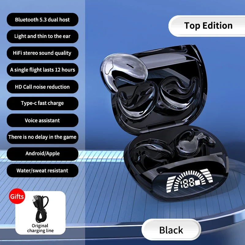 KEBIDUMEI Sleep Earbuds Bluetooth 5.3 Invisible Earphones Noise Reduction Wireless Headsets HiFi Stereo Sports Headphones