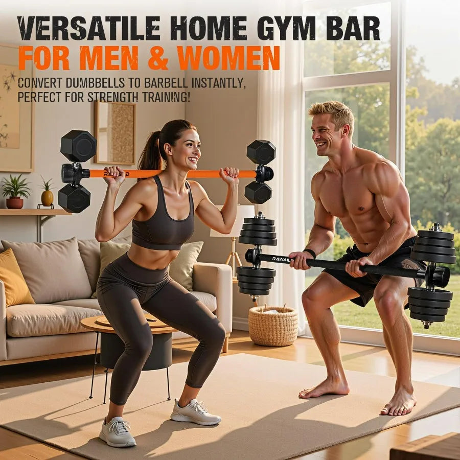 Dumbbell to Barbell Converter Weightlifting Bar