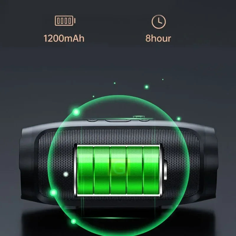 Portable Bluetooth 5.0 Subwoofer Speaker — Wireless Outdoor Stereo with FM Radio, TF Card & USB, Rechargeable