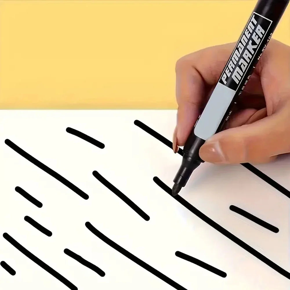 Waterproof Oil-Based Permanent Marker Pens - Quick-Dry Black Blue Red for Metal, Glass & Paper (Bulk 1–100 pcs)