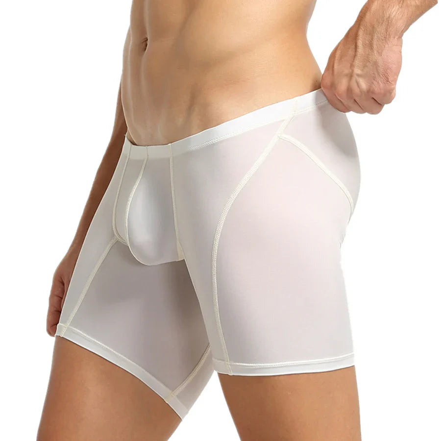SEOBEAN Men's Underwear Long Boxers Tight Stretch Sports Underpants Men Boxer Shorts Sexy Low-waist Male Panties Boxershorts