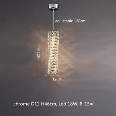Sophisticated Crystal LED Pendant Lights - Dimmable, Ideal for Living and Dining Rooms - Luxurious Ring Design