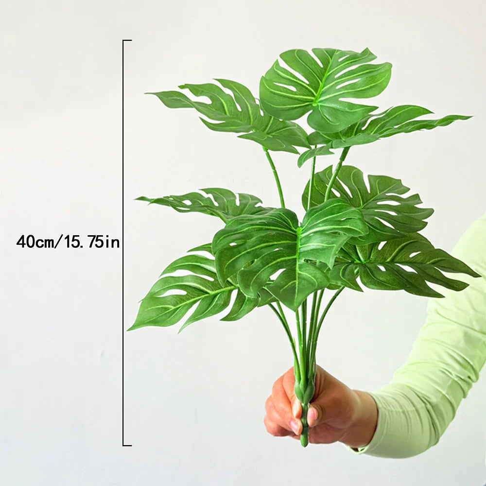 Dlight Decor 53cm Monstera Palm Plant with Turtle Leaves for Home and Party Decor