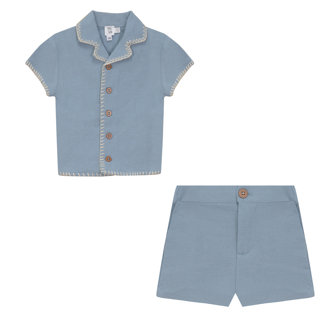 Twill Woven Shorts Set