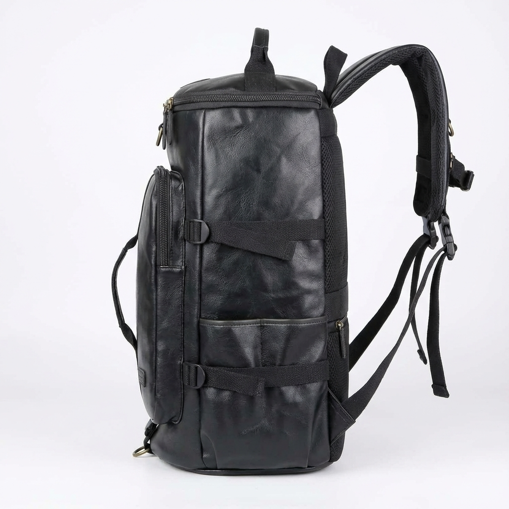 Soft Leather Duffel Bag – 40L Convertible Travel Bag