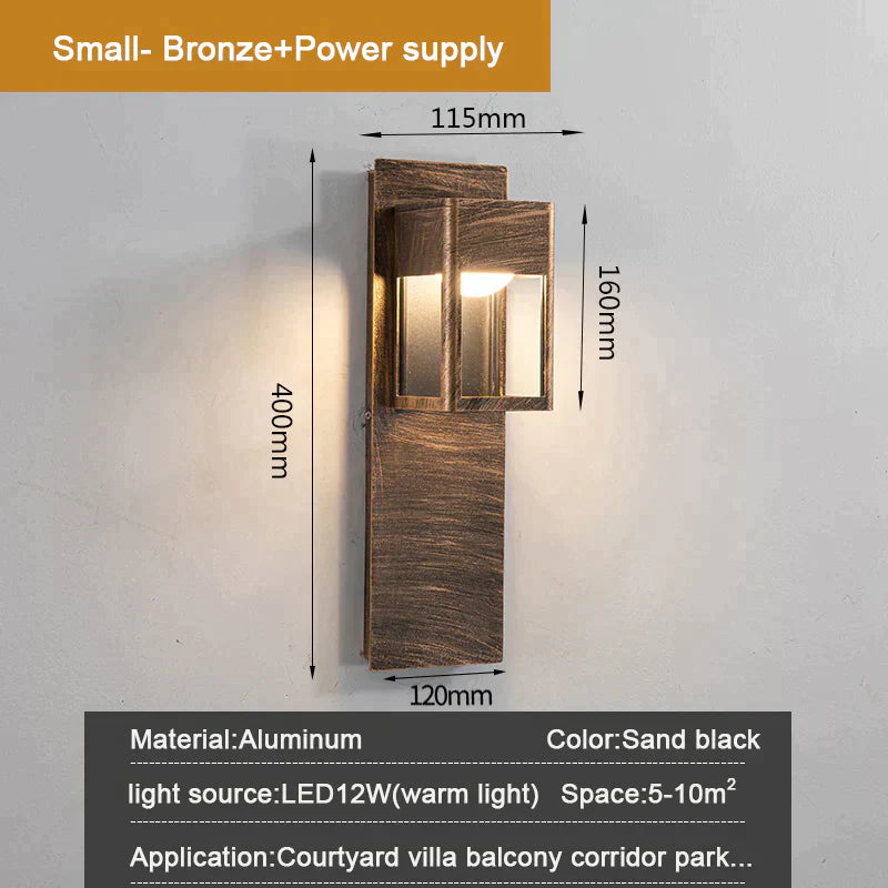 Charlotte's IP67 Waterproof Outdoor LED Wall Light with Motion Sensor - Stylish Garden and Porch Sconce