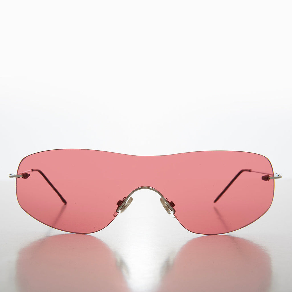 Y2K Rimless Shield Sunglasses - Stary