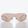 Y2K Rimless Shield Sunglasses - Stary