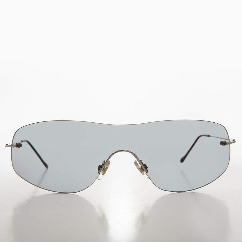 Y2K Rimless Shield Sunglasses - Stary