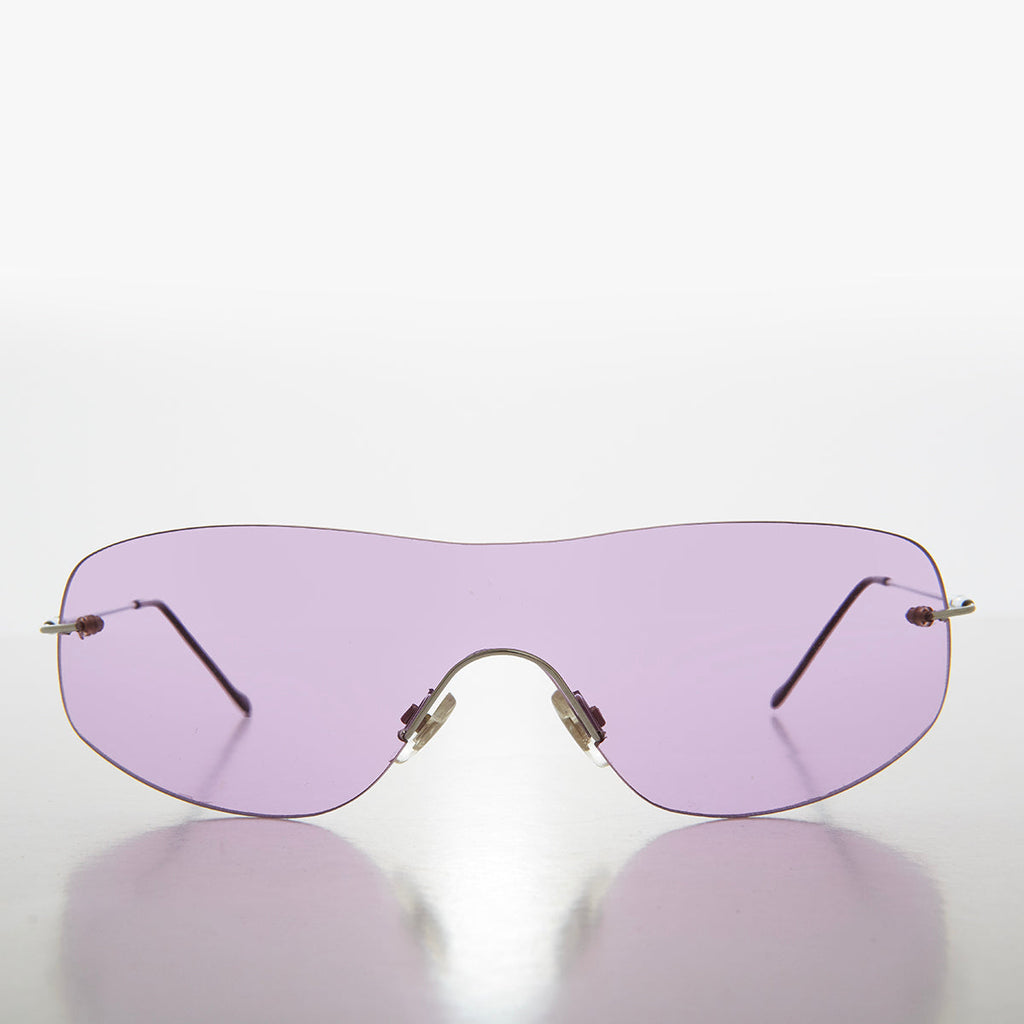 Y2K Rimless Shield Sunglasses - Stary