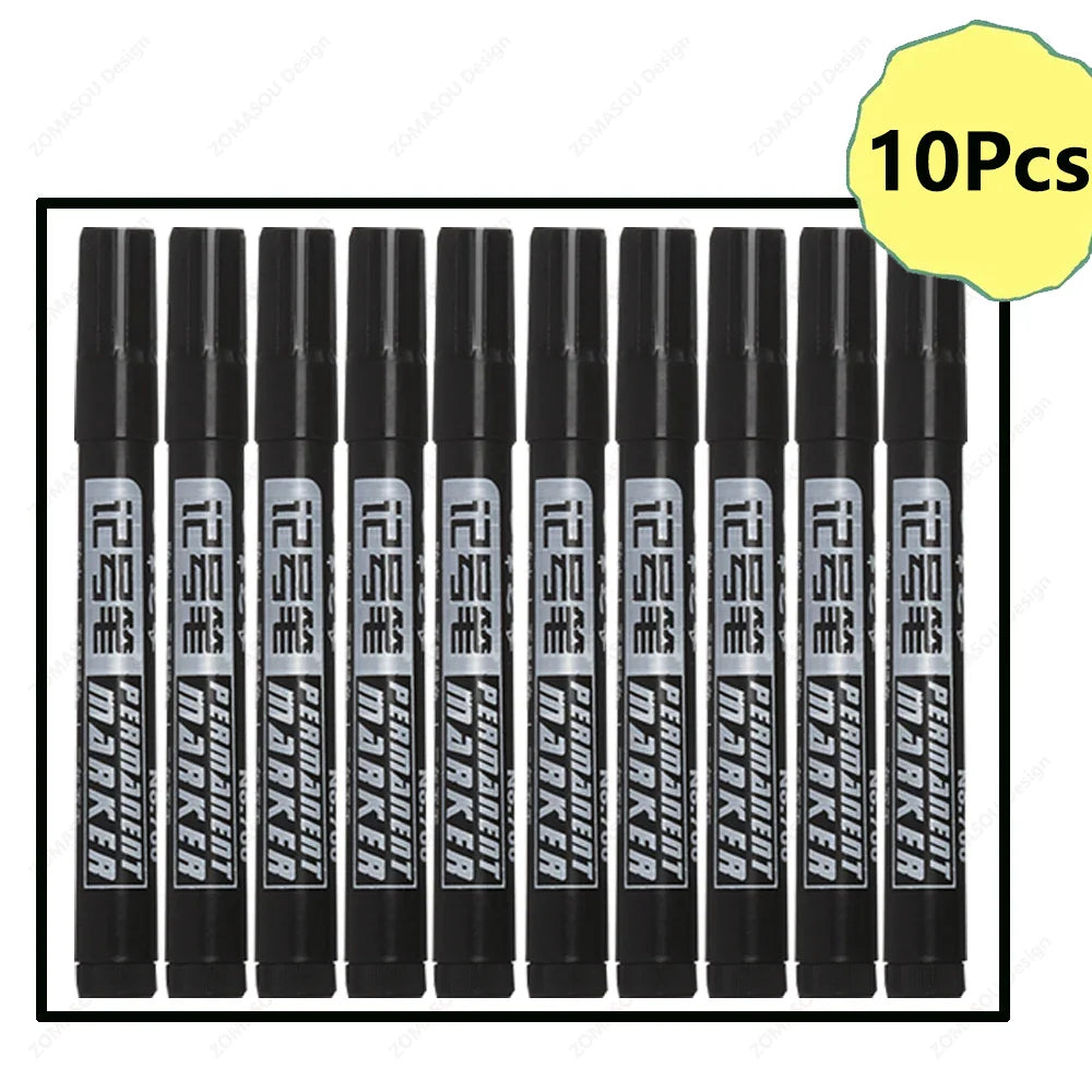 Waterproof Oil-Based Permanent Marker Pens - Quick-Dry Black Blue Red for Metal, Glass & Paper (Bulk 1–100 pcs)
