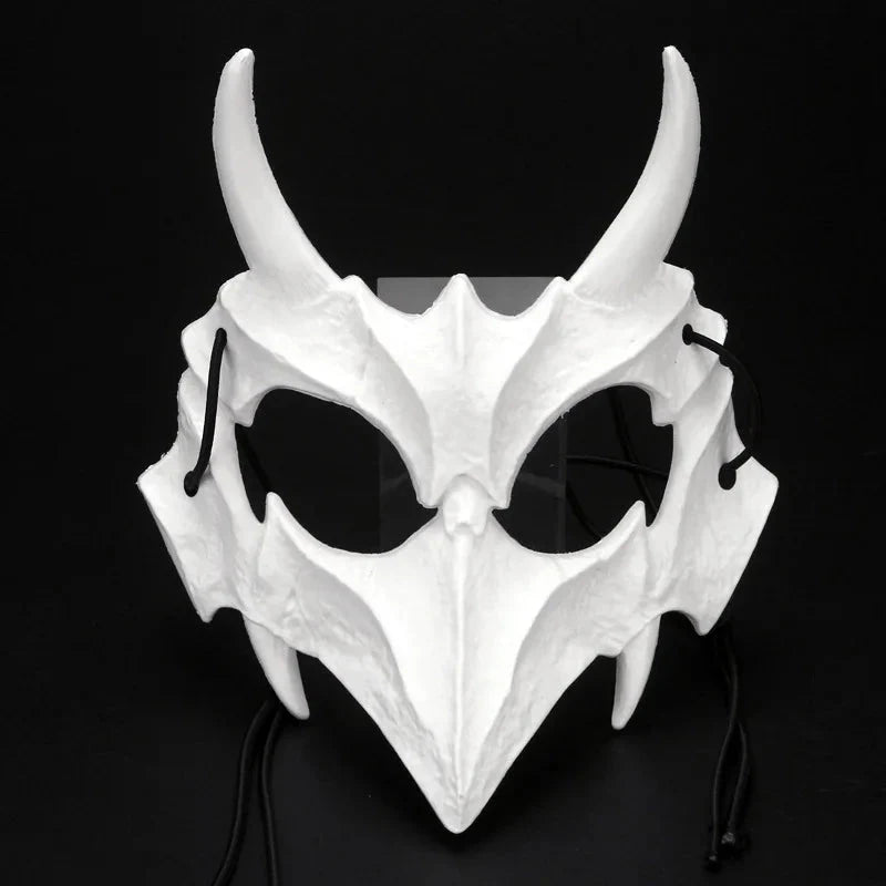 Halloween Half-Face Mask - Dragon, Tiger, Tengu, Wolf, and Skull Designs