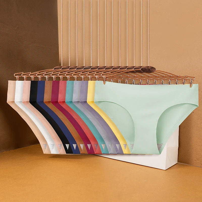 10PCS/Set Seamless women's Comfortable Underwear Silk Satin Breathable