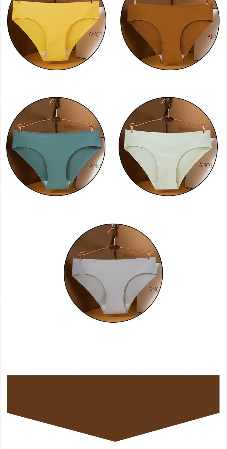 10PCS/Set Seamless women's Comfortable Underwear Silk Satin Breathable