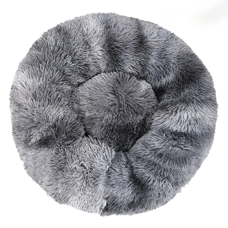 40-100cm Home Round Pet Bed for Large Dog Bed Super Soft Cat Bed Long Plush Dog House for Medium Dog House Winter Warm Sleeping