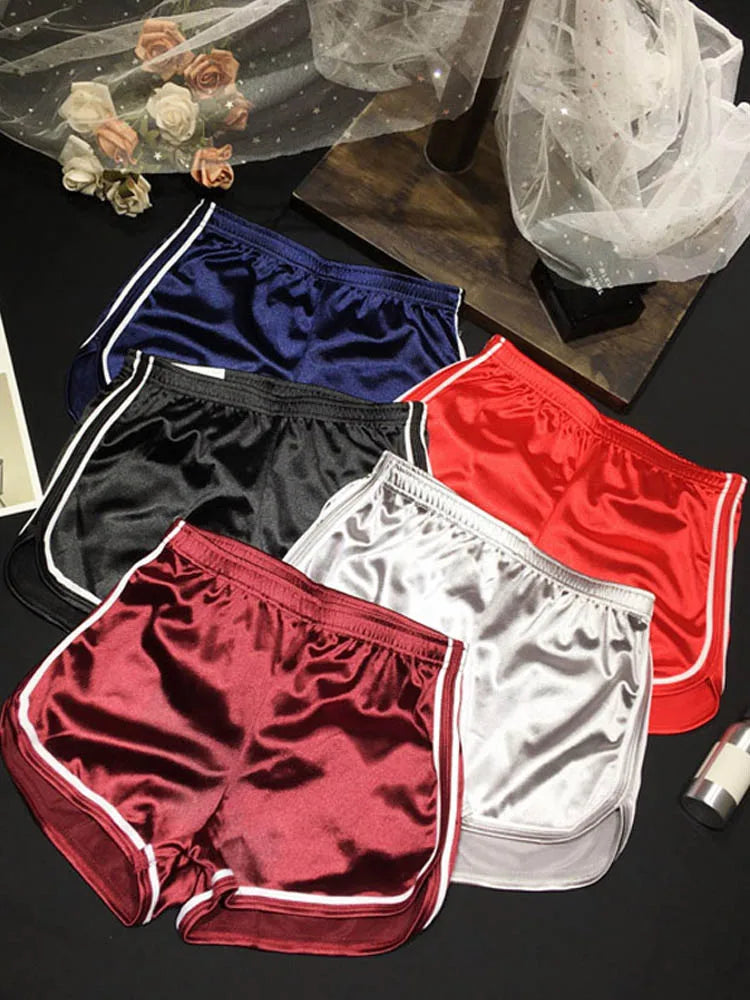 Women's Summer Silk Beach Shorts - White Edge