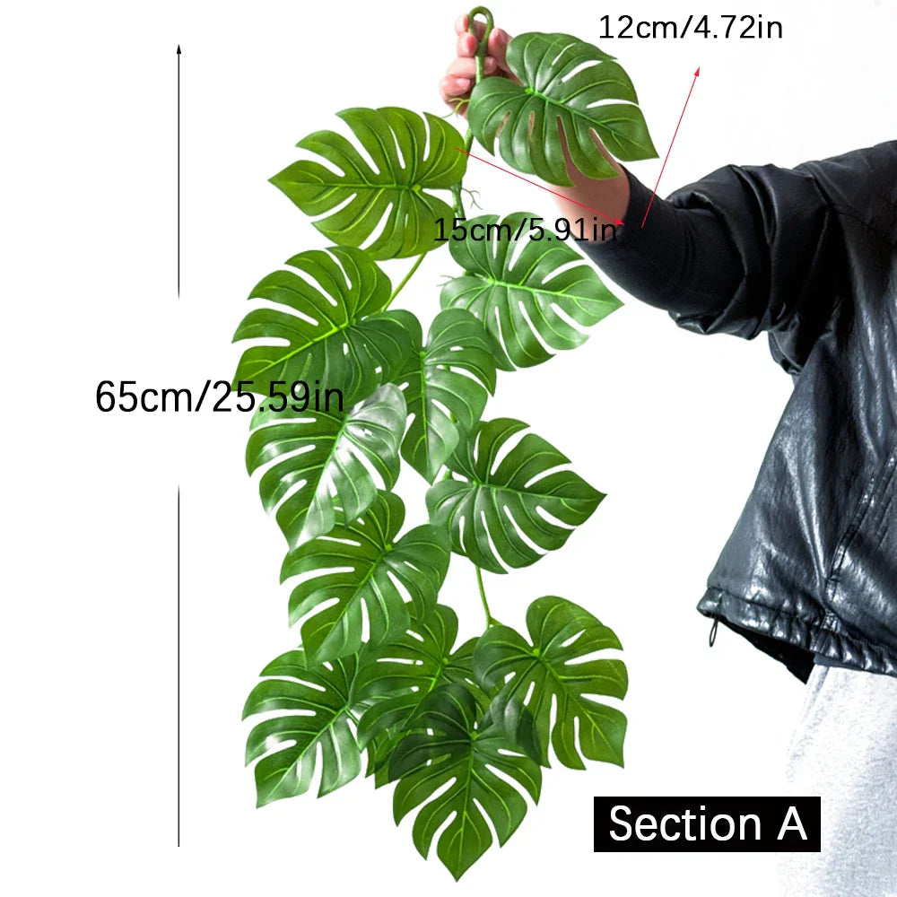 Dlight Decor 180cm Hanging Monstera Vine with Turtle Leaves