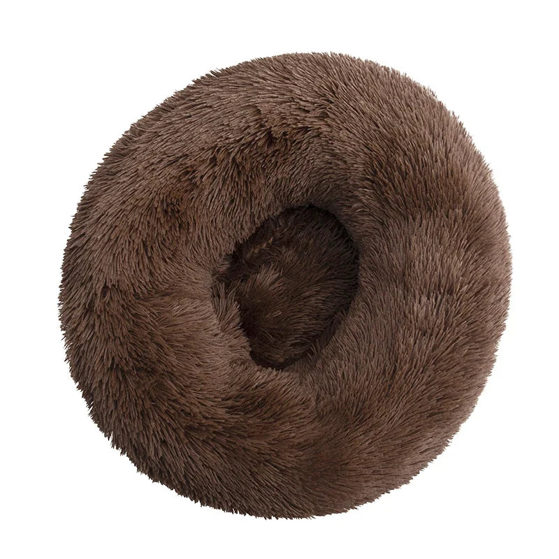 40-100cm Home Round Pet Bed for Large Dog Bed Super Soft Cat Bed Long Plush Dog House for Medium Dog House Winter Warm Sleeping