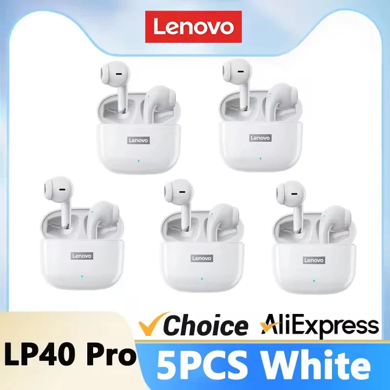 Lenovo LP40 Pro Bluetooth V5.3 Earphones Anti-sweat Lightweight Headphones Compatible With Smart Phone Laptop Computer Earbuds