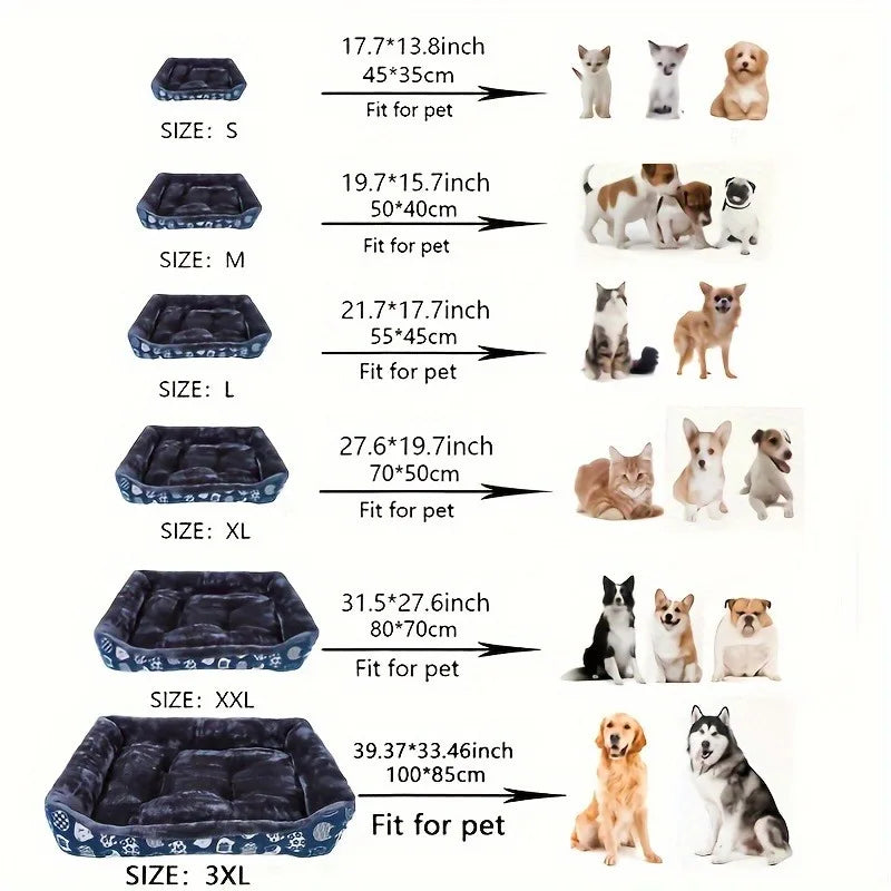 Plush Pet Bed Sofa Mat – Soft Winter Dog & Cat Cushion, Breathable & Washable, Small/Medium/Large