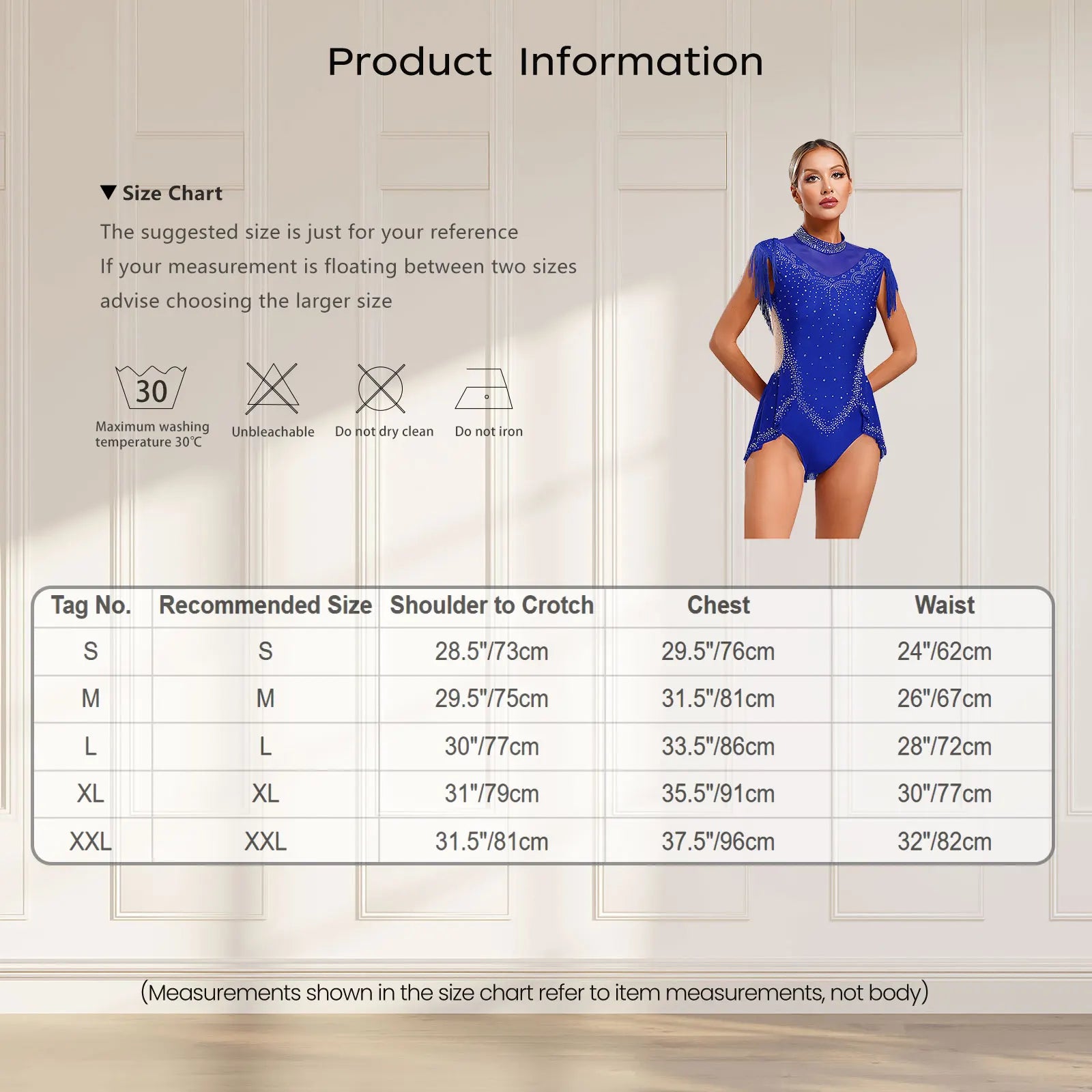 Rhinestone Mock Neck Mesh Tassel Leotard