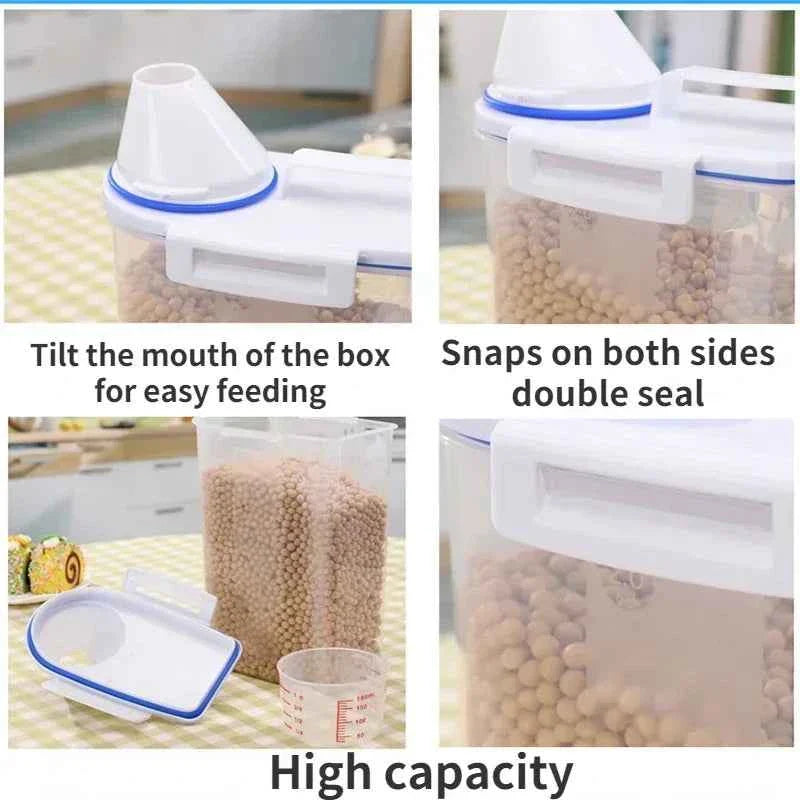 Dog & Cat Food Storage Container – 1.5kg/2kg with Measuring Cup