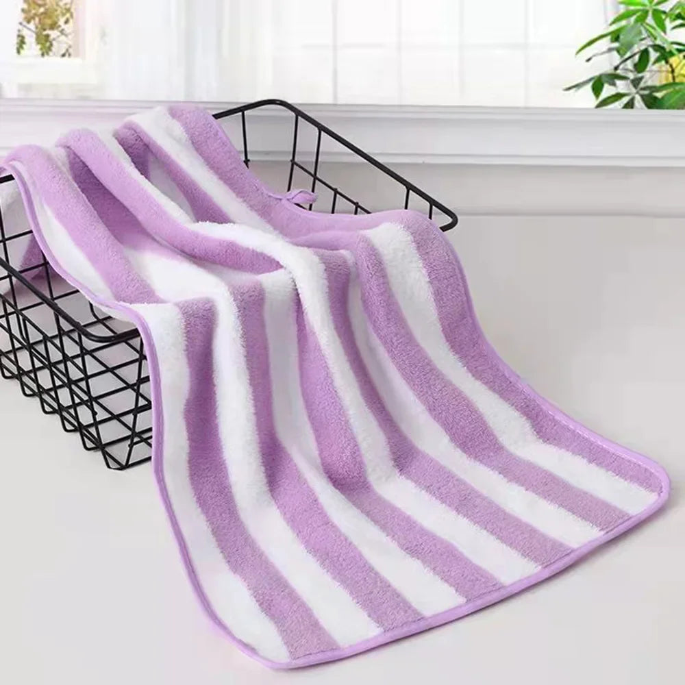 1PC Stripes Absorbent Microfiber Quick Drying Soft Bath Towel Set