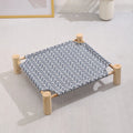 53*48*13cm Summer Elevated Pet Bed Foldable Portable Pet Camping Wooden Detachable Cat Teddy Dog March Bed Cooling Hammock ערסל