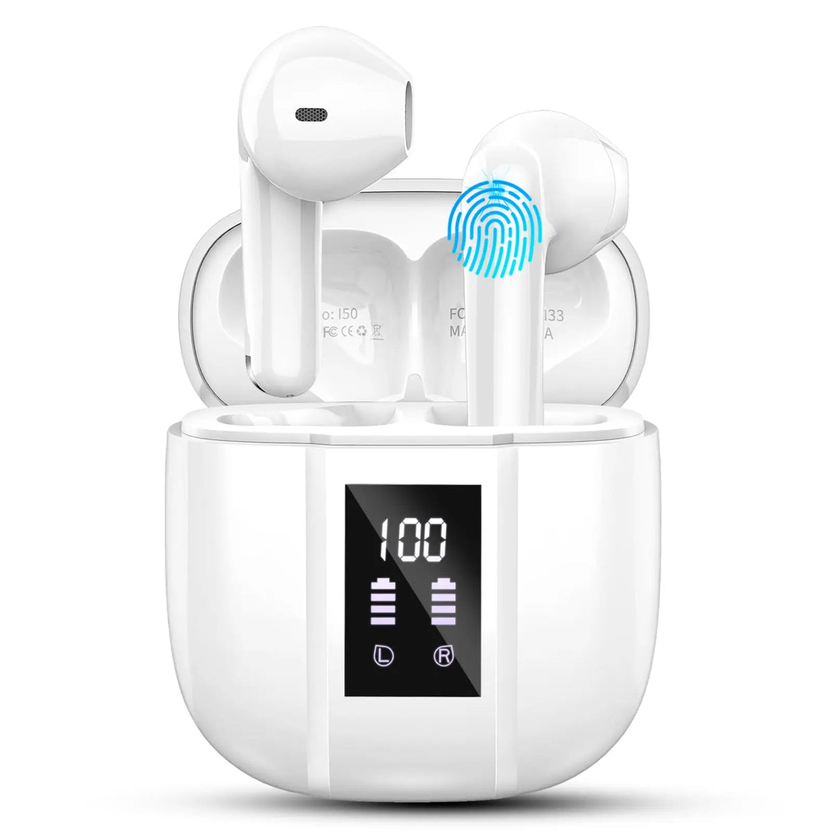 Wireless Earbuds, Bluetooth 5.3 Headphones In Ear with 4 ENC Mics, 48H Playtime LED Display Wireless Earphones.