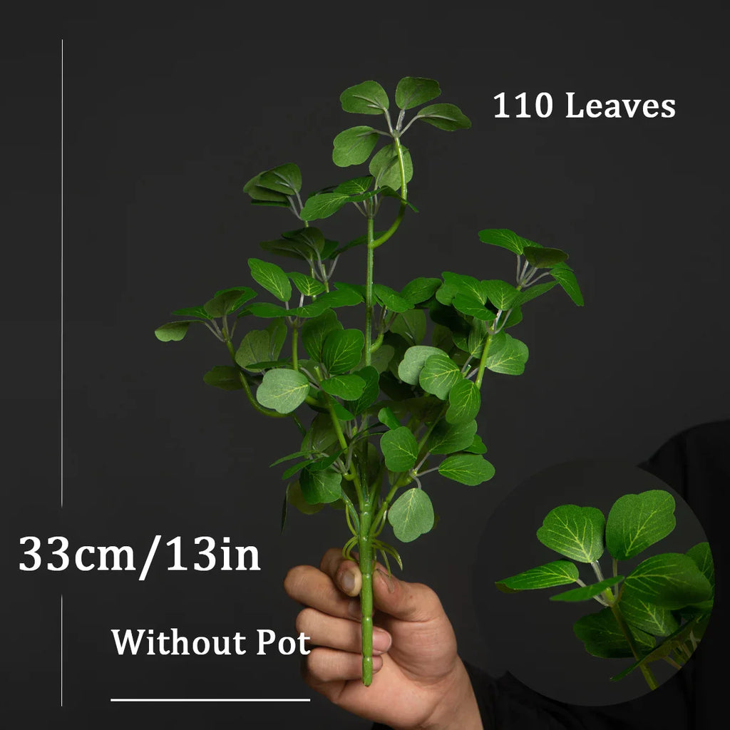 Dlight Decor 33cm Four Leaf Clover Plant with Bell Tree Leaves for Home and Party Decor