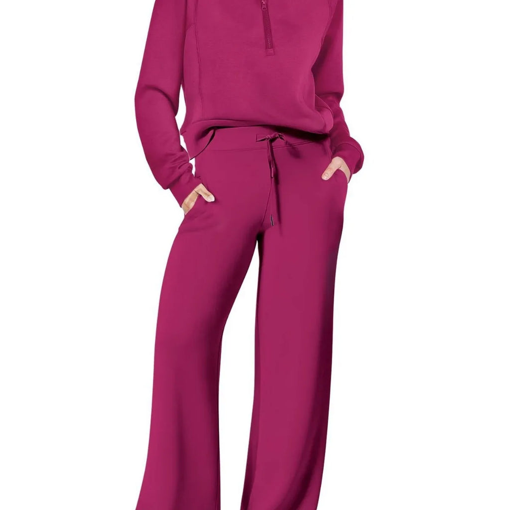 Women Sweatshirts Wide Leg Pants Two Pieces