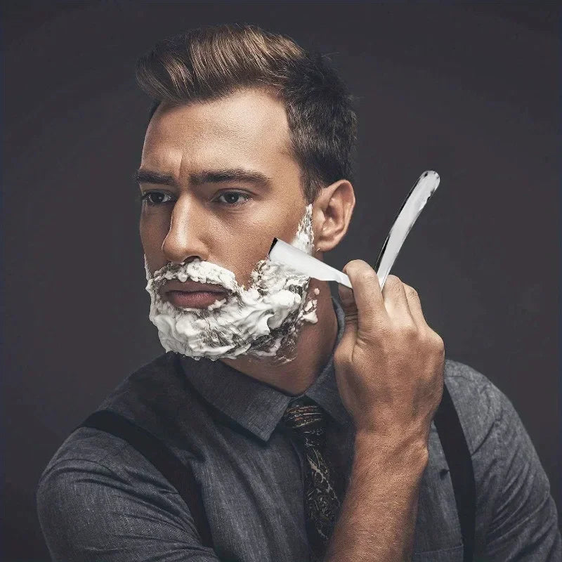 Vintage Manual Shaver for Men – Classic Barbershop Razor with 10 Stainless Steel Blades | Traditional Wet Shaving & Grooming Razor