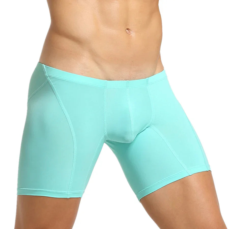 SEOBEAN Men's Underwear Long Boxers Tight Stretch Sports Underpants Men Boxer Shorts Sexy Low-waist Male Panties Boxershorts